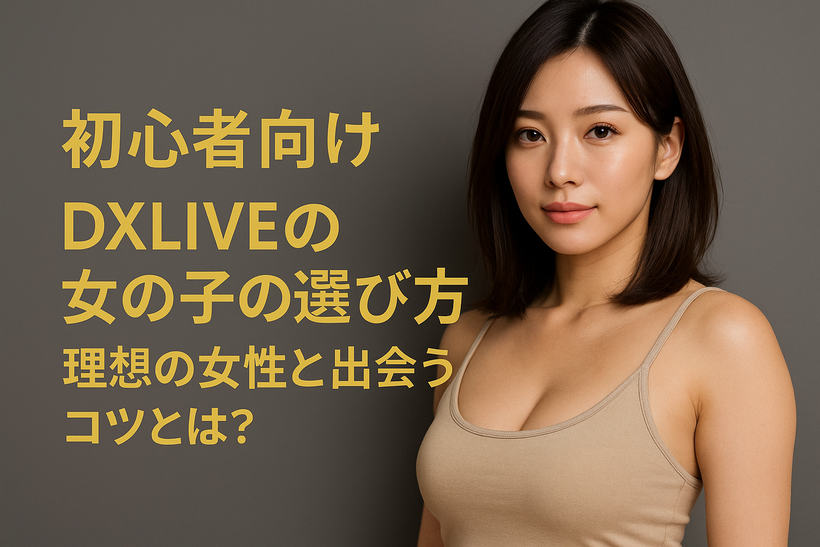 初心者向けDXLIVEの女の子の選び方｜理想の女性と出会うコツを紹介したバナー画像
