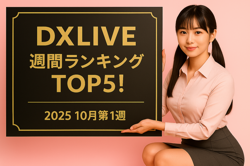 2025年10月第1週のDXLIVE週間ランキングを紹介する記事のアイキャッチ画像